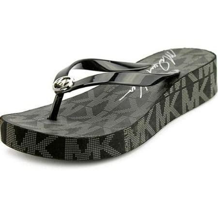 michael kors black wedge flip flops|Michael Kors platform flip flops.